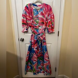 Flower Maxi Puff Sleeves